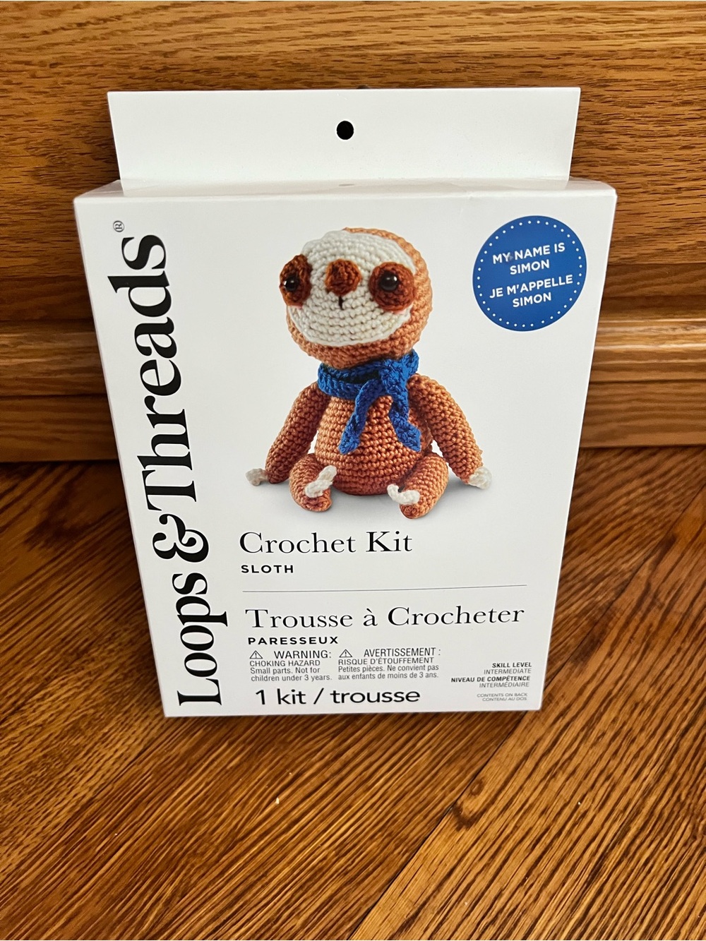 NWT Intermediate Sloth Amigurumi Crochet Kit by Loops & Threads